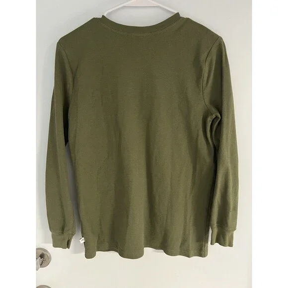 Tommy Bahama Boys Cotton Henley Jersey Long Sleeve Shirt XXL Olive Size 16 - Picture 3 of 5